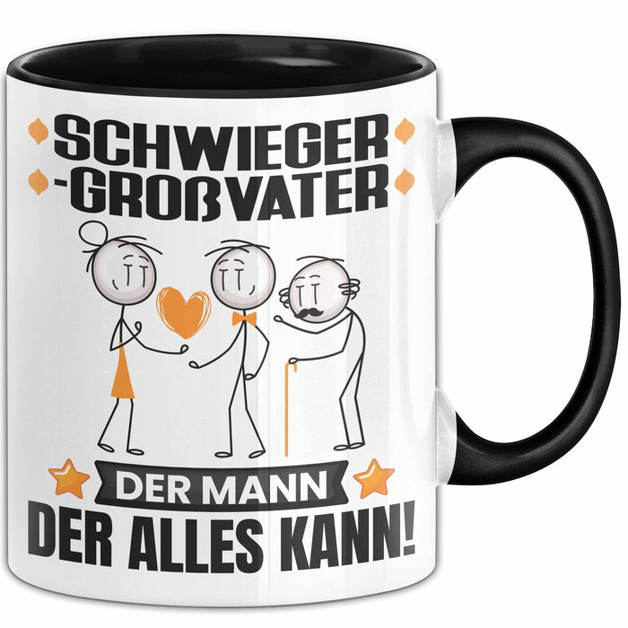 Schwiegergroßvater Tasse Geschenk für Schwiegergroßvater Der Mann Der Alles Kann Geschenkidee zum Geburtstag Schwarz Trendation