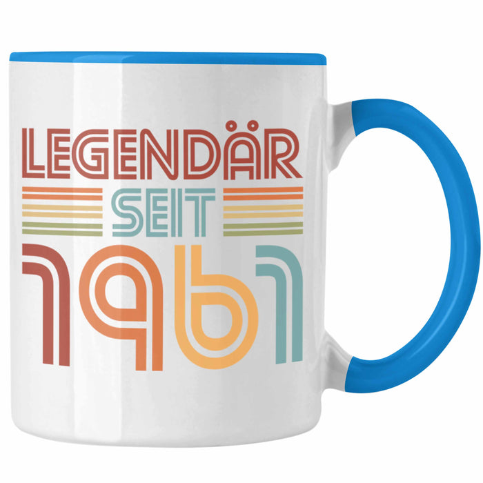 Trendation - 60. Geburtstag Tasse Frau Männer Geschenk 60er Geschenkidee 60 Mutter Vater Mann Frauen Lustig Geschenke Deko Blau Trendation