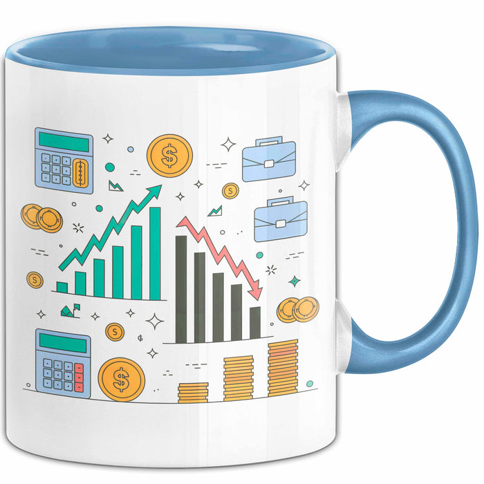 Ökonom Tasse Geschenkidee für Marktanalysten Blau Trendation