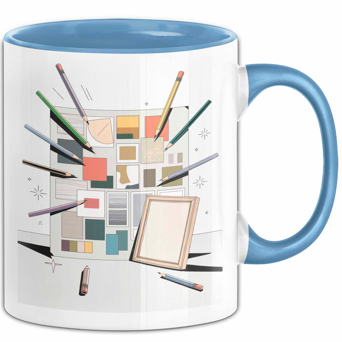 Art Direktor Tasse Geschenk Lustige Geschenkidee Spruch Für Visuelle Leiter Blau Trendation