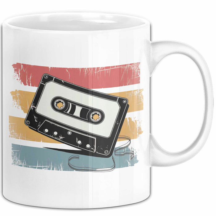 Retro Vintage Kassette Tasse Geschenk Lustige Geschenkidee Spruch Weiß Trendation