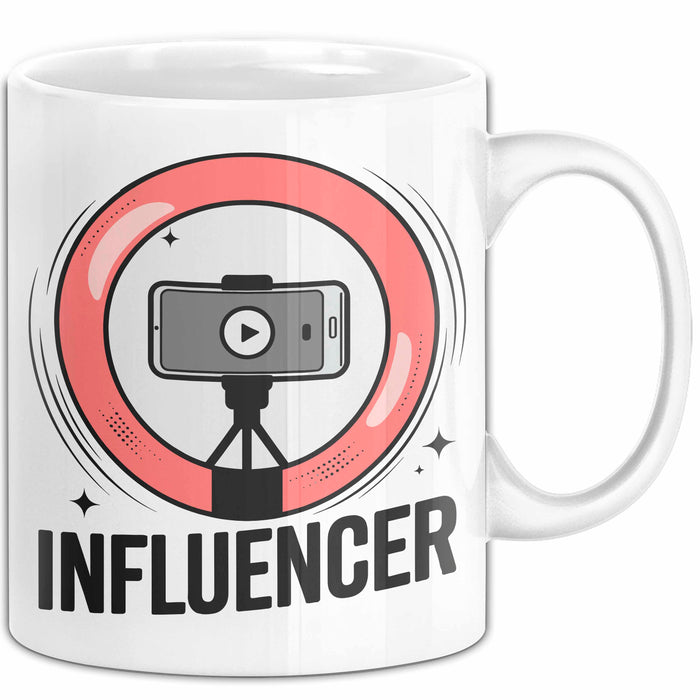 Influencer Tasse Geschenkidee für Content Creator Fans Weiß Trendation