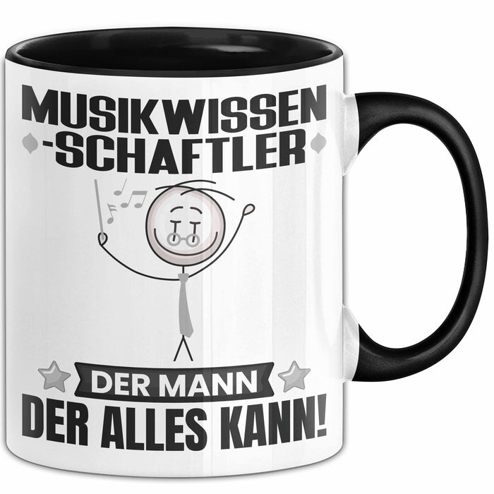 Musikwissenschaftler Tasse Geschenk für Musikwissenschaftler Der Mann Der Alles Kann Geschenkidee zum Geburtstag Schwarz Trendation