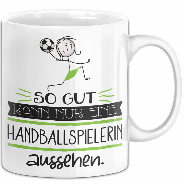 Handballspielerin Geschenk Tasse So Gut Kann Nur Eine Handballspielerin Aussehen Geschenkidee Geburtstag Weihnachten Lustig Weiß Trendation