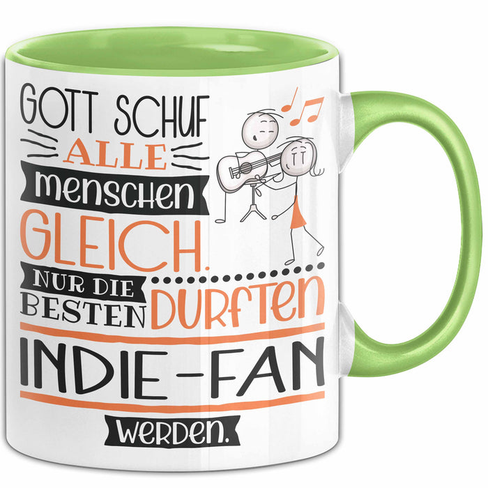 Indie-Fan Geschenk Becher Tasse Gott Schuf Alle Menschen Gleich Nur Die Besten Durfeten Indie-Fan Werden Geschenkidee Lustig Grün Trendation