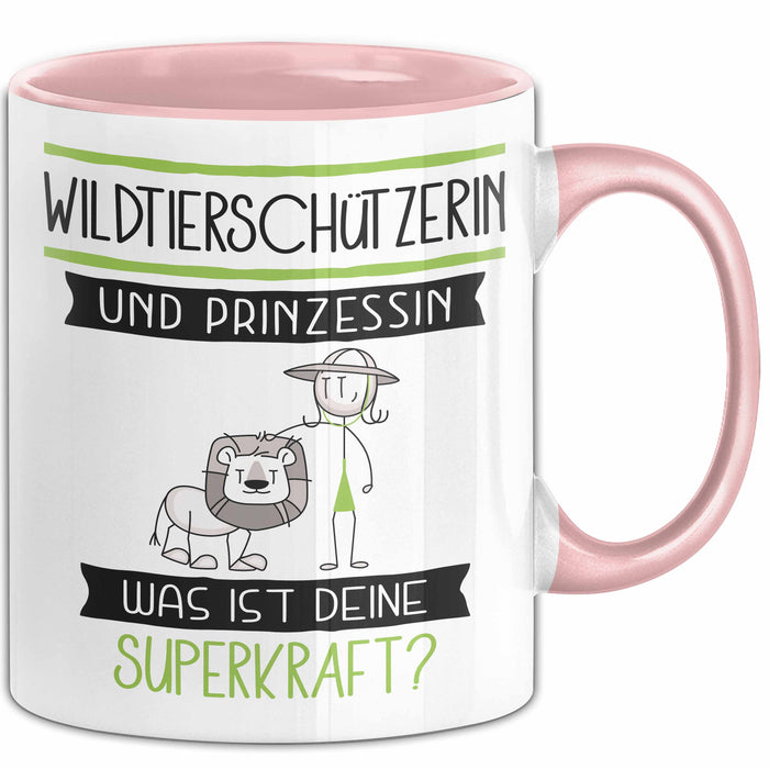 Wildtierschützerin Und Prinzessin Tasse Geschenk Für Eine Wildtierschützerin Geburtstag Was Ist Deine Superkraft Rosa Trendation