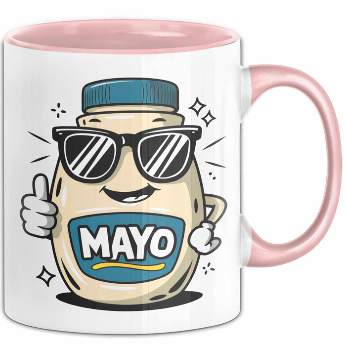 Mayo Süchtiger Tasse Geschenkidee für Cremiger Aufstrich Fan Rosa Trendation