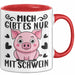Schweine-Liebhaber Tasse Geschenk Mich Gibt Es Nur Mit Schwein Hausschwein Rot Trendation