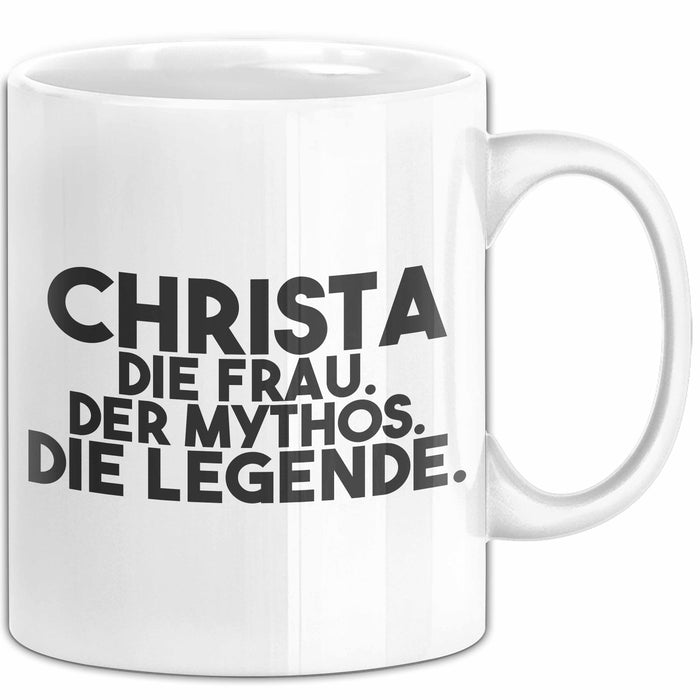 Christa Tasse Christa – Die Frau. Der Mythos. Die Legende. Geschenk Weiß Trendation