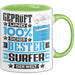 Surfer Geschenk Lustiger Spruch für Surfer Geschenkidee Bester Surfer Der Welt Grün Trendation