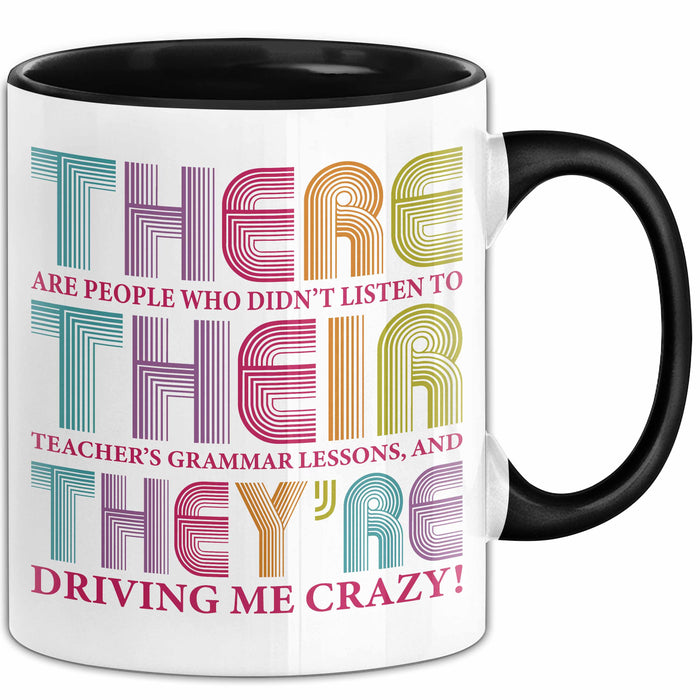 Englischlehrer Unterricht Tasse Geschenk Lustige Geschenkidee Spruch There Their They’Re Trendation