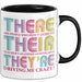 Englischlehrer Unterricht Tasse Geschenk Lustige Geschenkidee Spruch There Their They’Re Trendation