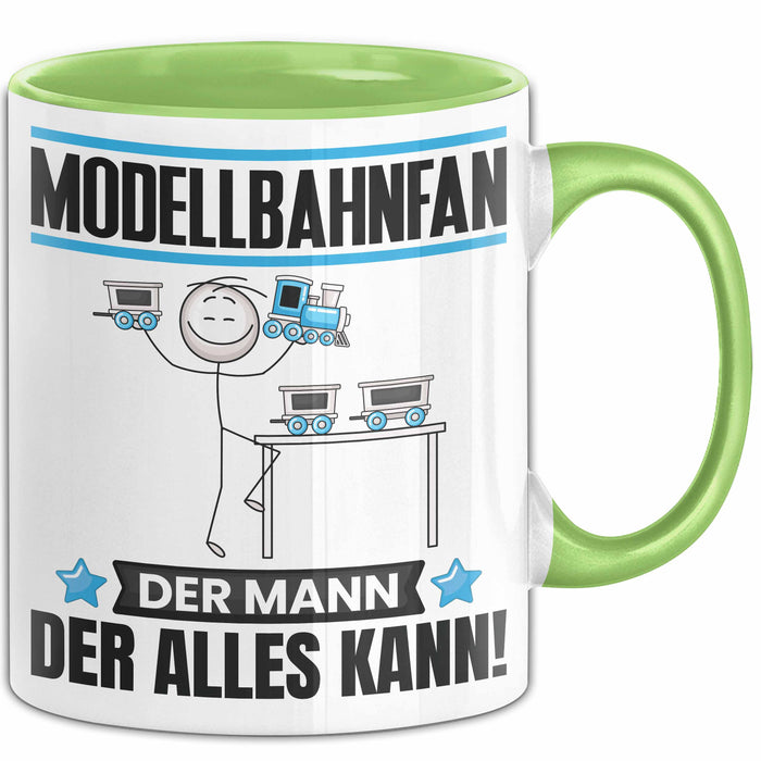 Modellbahnfan Tasse Geschenk für Modellbahnfan Der Mann Der Alles Kann Geschenkidee zum Geburtstag Grün Trendation