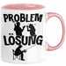 Angler Tasse Geschenk für Fischer Angler Männer Geschenkidee Problem und Lösung Angeln Spruch Rosa Trendation