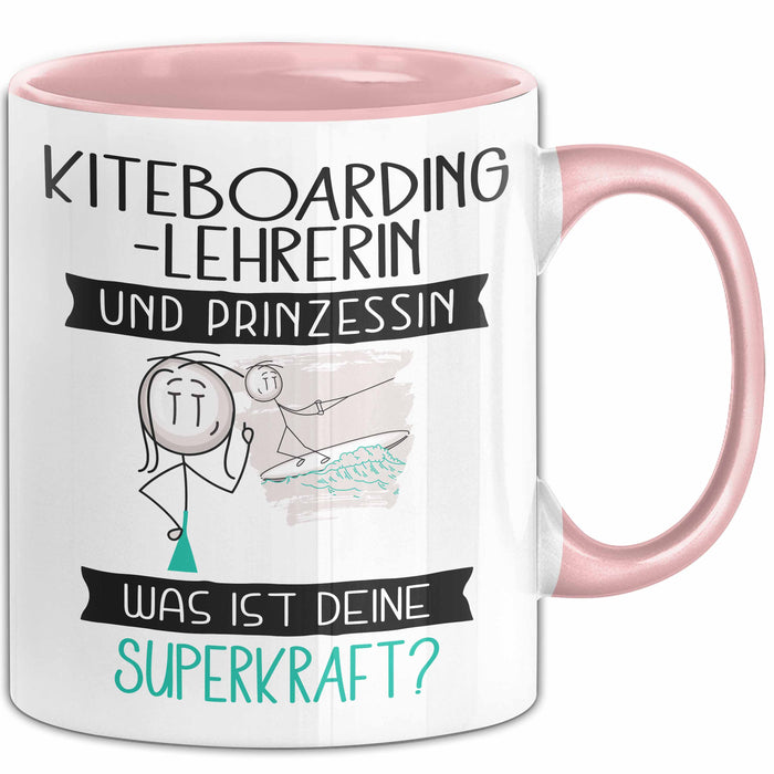 Kiteboarding-Lehrerin Und Prinzessin Tasse Geschenk Für Eine Kiteboarding-Lehrerin Geburtstag Was Ist Deine Superkraft Rosa Trendation