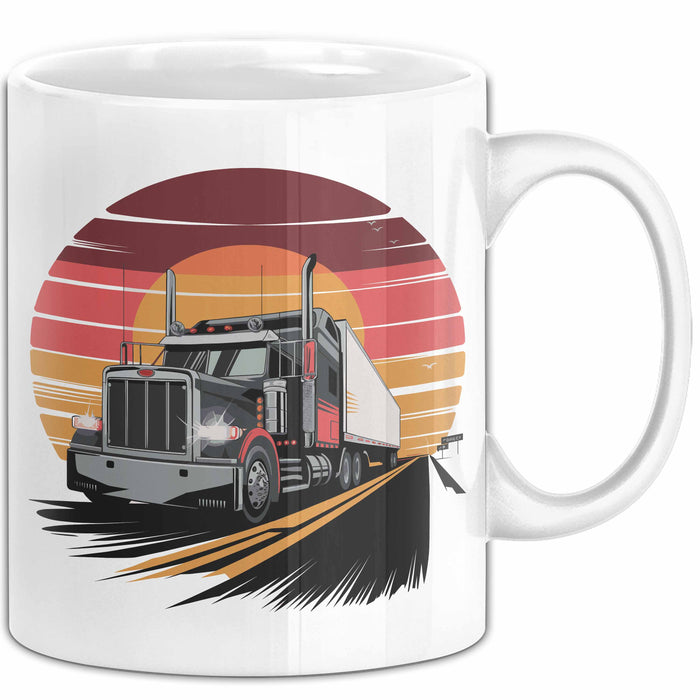 Lkw Fahrer Tasse Geschenkidee für Trucker Lustiger Spruch Weiß Trendation