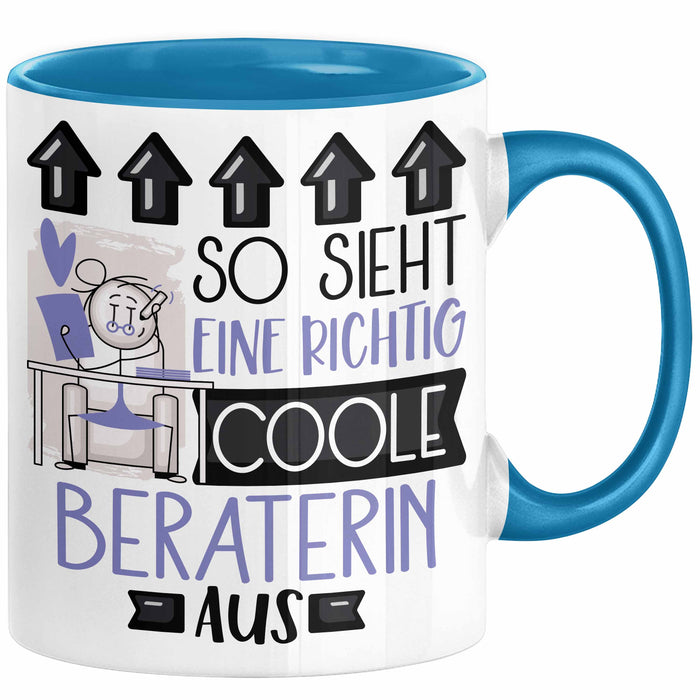 Beraterin Geschenk Tasse Lustig Geschenkidee für Beraterin Geburtstag So Sieht Eine Richtig Coole Beraterin Aus Frauen Spruch Blau Trendation