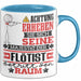 Flötist Geschenk Tasse Lustiger Spruch Erheben Sie Sich Der Flötist Betritt den Raum Blau Trendation