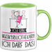 Geschenk für Musikbibliothekarin Tasse Lustige Geschenkidee Geburtstag Ich Bin Musikbibliothekarin Ich Darf Das Grün Trendation