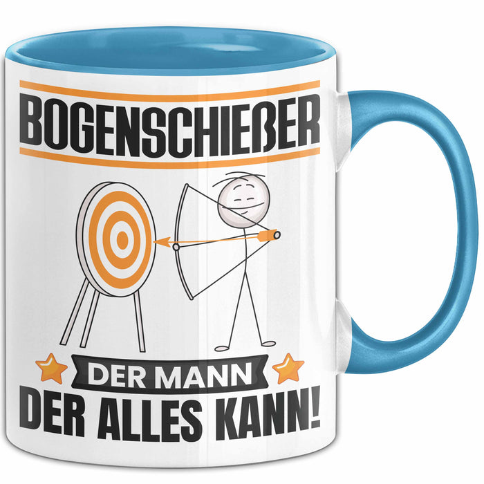 Bogenschießer Tasse Geschenk für Bogenschießer Der Mann Der Alles Kann Geschenkidee zum Geburtstag Blau Trendation
