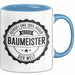 Bauarbeiter Tasse Geschenk 100% Bester Bauleiter Handwerker Geschenkidee Lustig Blau Trendation