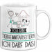 Geschenk für Tierheimmitarbeiterin Tasse Lustige Geschenkidee Geburtstag Ich Bin Tierheimmitarbeiterin Ich Darf Das Weiß Trendation
