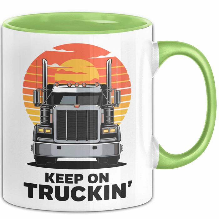 LKW Fahrer Tasse Geschenk Lustige Geschenkidee Spruch Für Straßen Krieger Grün Trendation