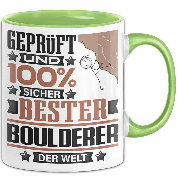 Boulderer Geschenk Lustiger Spruch für Boulderer Geschenkidee Bester Boulderer Der Welt Grün Trendation
