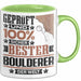 Boulderer Geschenk Lustiger Spruch für Boulderer Geschenkidee Bester Boulderer Der Welt Grün Trendation
