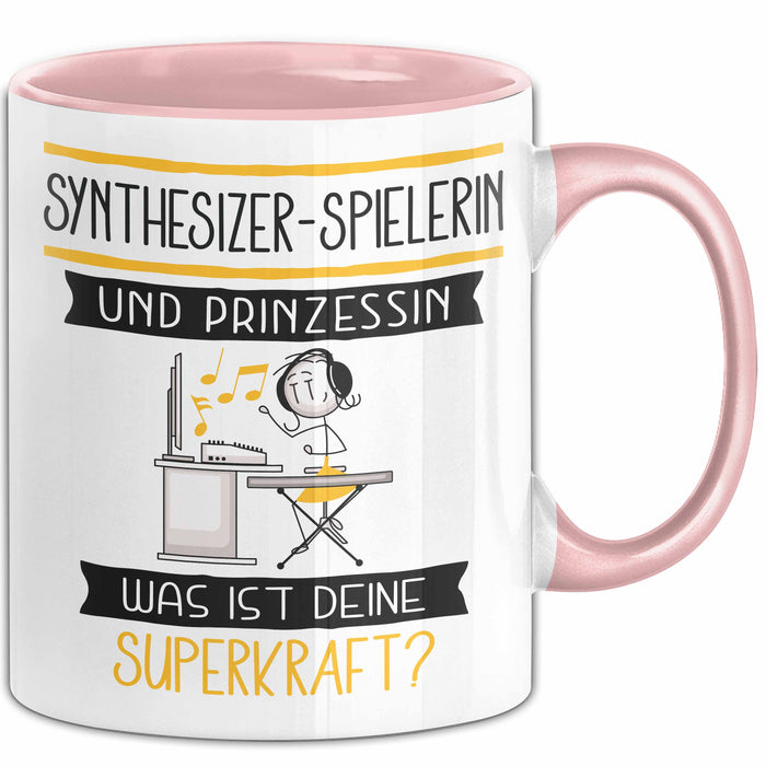 Synthesizer-Spielerin Und Prinzessin Tasse Geschenk Für Eine Synthesizer-Spielerin Geburtstag Was Ist Deine Superkraft Rosa Trendation