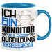 Konditor Ausbildung Tasse Geschenk Ich Bin Konditor In Der Ausbildung Ich Darf Das Geschenkidee Spruch Blau Trendation