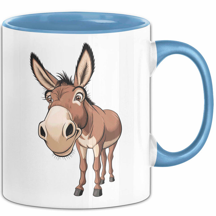 Eselbauer Esel Tier Gesicht Tasse Geschenk Lustige Geschenkidee Spruch Blau Trendation