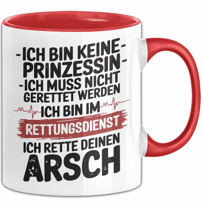 Sanitäter Tasse Geschenk Rettungsdienst Notfalldienste Rot Trendation