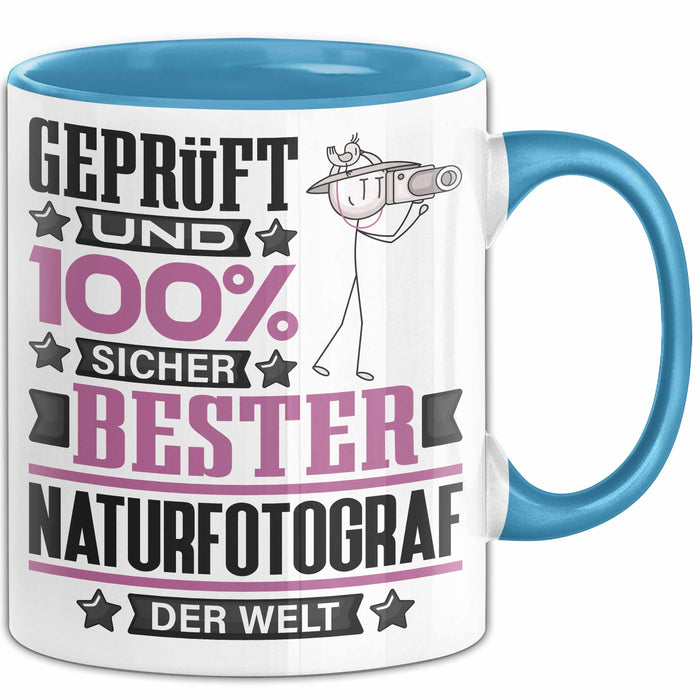 Naturfotograf Geschenk Lustiger Spruch für Naturfotograf Geschenkidee Bester Naturfotograf Der Welt Blau Trendation