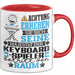 Keyboard-Spieler Geschenk Tasse Lustiger Spruch Erheben Sie Sich Der Keyboard-Spieler Betritt den Raum Rot Trendation