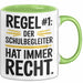 Schulassistenz Wertschätzung Tasse Geschenk Lustige Geschenkidee Spruch Der Schulbegleiter Hat Immer Recht Grün Trendation