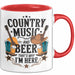 Country Musik Bier Tasse Geschenk Lustige Geschenkidee Rot Trendation