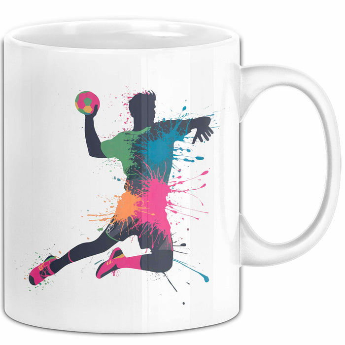 Handballspieler Tasse Geschenk Lustige Geschenkidee Spruch Weiß Trendation