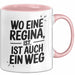 Regina Tasse Geschenk Wo Eine Regina Ist Ist Auch Ein Weg Geschenkidee Becher mit Name Rosa Trendation