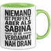 Sabina Tasse Geschenk Niemand Ist Perfekt Sabina Verdammt Nah Dran Geschenkidee Grün Trendation