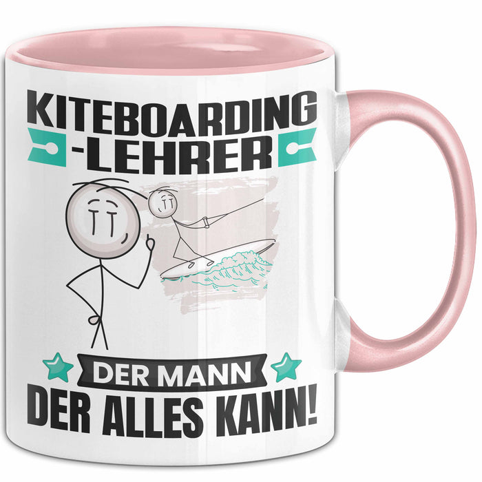Kiteboarding-Lehrer Tasse Geschenk für Kiteboarding-Lehrer Der Mann Der Alles Kann Geschenkidee zum Geburtstag Rosa Trendation