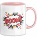 Comic Fan Tasse Boom Geschenkidee Nerds mit lustigem Spruch Rosa Trendation