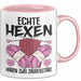 Stricken Tasse Geschenk Echte Hexen Haben Zwei Zauberstäbe Geschenkidee Strickerin Oma Becher Rosa Trendation