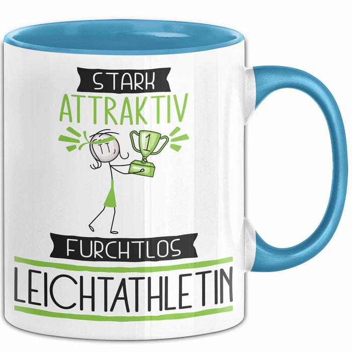 Leichtathletin Tasse Geschenk Becher Stark Attraktiv Furchtlos Leichtathletin Lustige Geschenkidee Blau Trendation