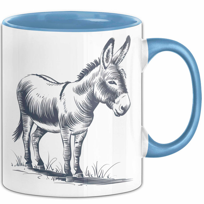 Eselbauer Esel Tier Tasse Geschenk Lustige Geschenkidee Spruch Blau Trendation
