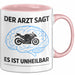 Motorradfahrer Biker Motorradfahren Tasse Geschenk Lustige Geschenkidee Spruch Der Arzt Sagt Es Ist Unheilbar Rosa Trendation