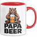 Papa Bier Tasse Geschenk Lustige Geschenkidee Spruch Rot Trendation