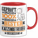 Katzenbetreuer Geschenk Lustiger Spruch für Katzenbetreuer Geschenkidee Bester Katzenbetreuer Der Welt Rot Trendation