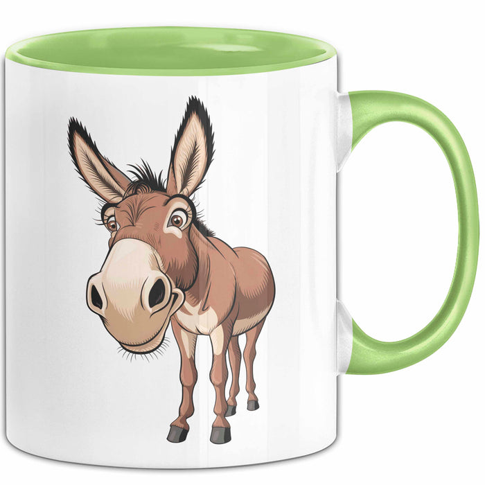 Eselbauer Esel Tier Gesicht Tasse Geschenk Lustige Geschenkidee Spruch Grün Trendation