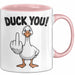 Ente Tier Tasse Geschenk Lustige Geschenkidee Spruch Duck You Rosa Trendation
